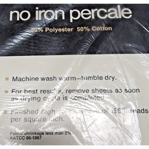 VTG JCPenney Twin Fitted Sheet White No Iron Percale 50/50 Poly/Cotton NEW READ - Picture 6 of 8